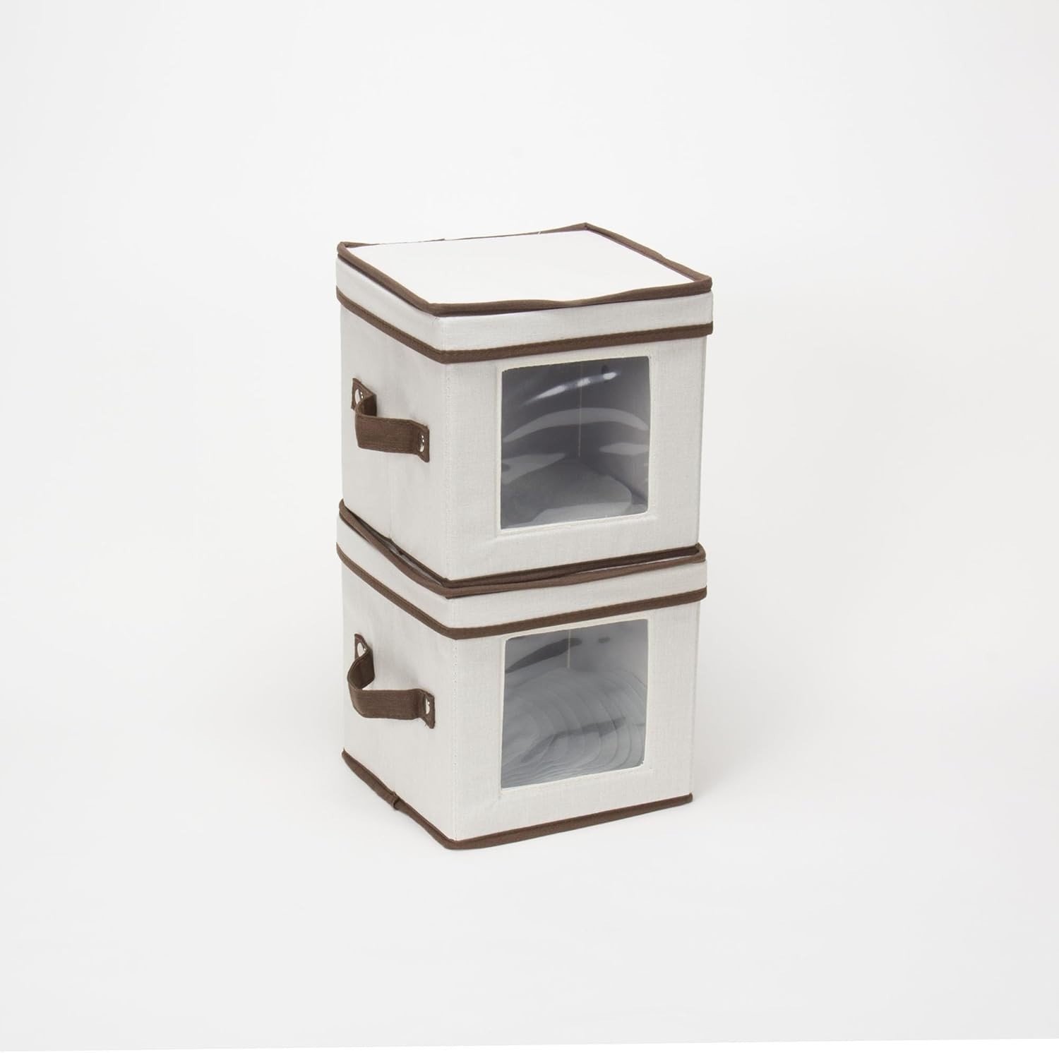 Durable Hard-Sided Storage Box for 12 Desserts Plates/Bowls, Felt Cushions