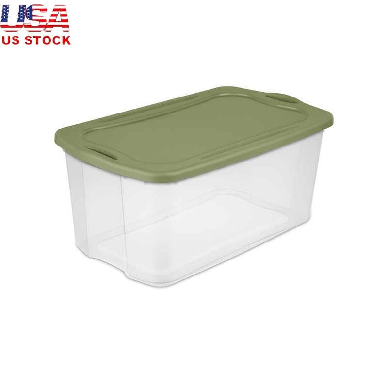 120 Quart EZ Carry Clear Plastic Storage Bin with Full-Grip Handles Extra Large