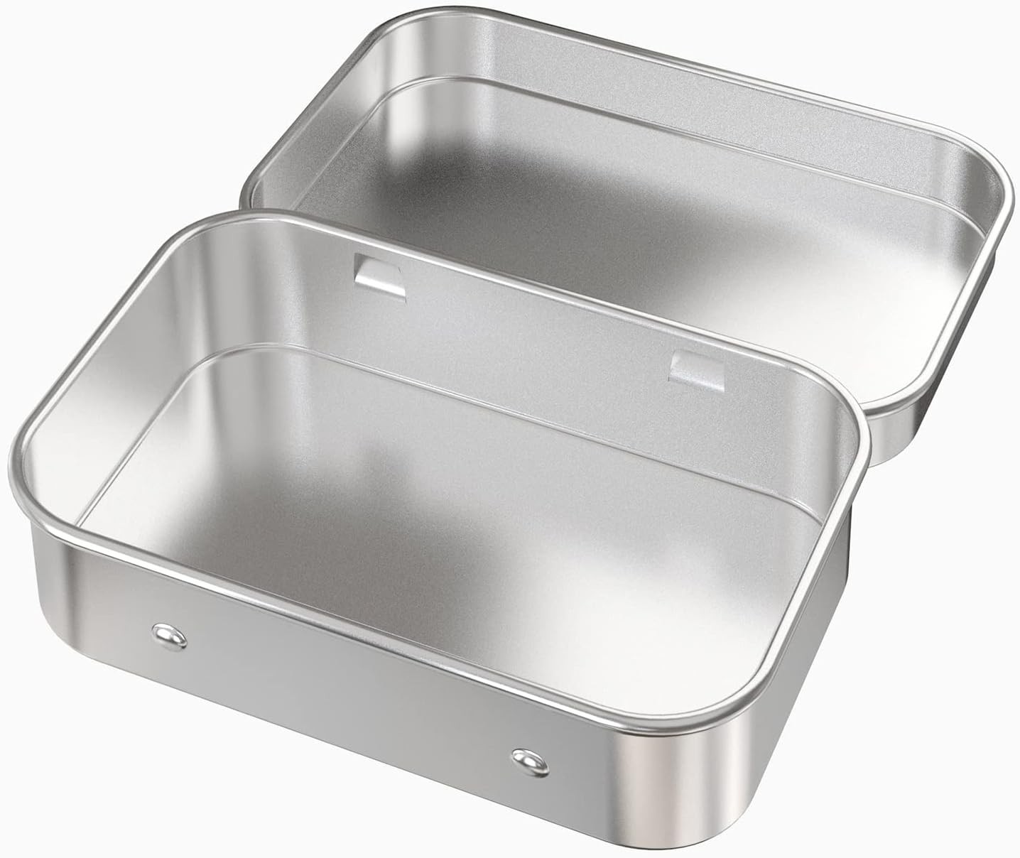 2 Pcs Metal Hinged Tin Box Container Mini Portable Small Storage Container Ki…