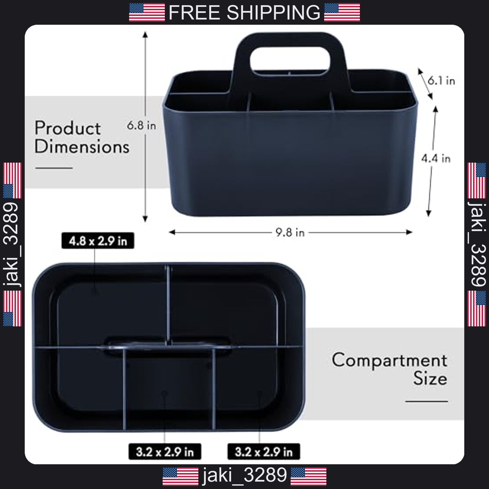 Tiawudi plastic caddy organizer with handle for stationery office supplies dorm