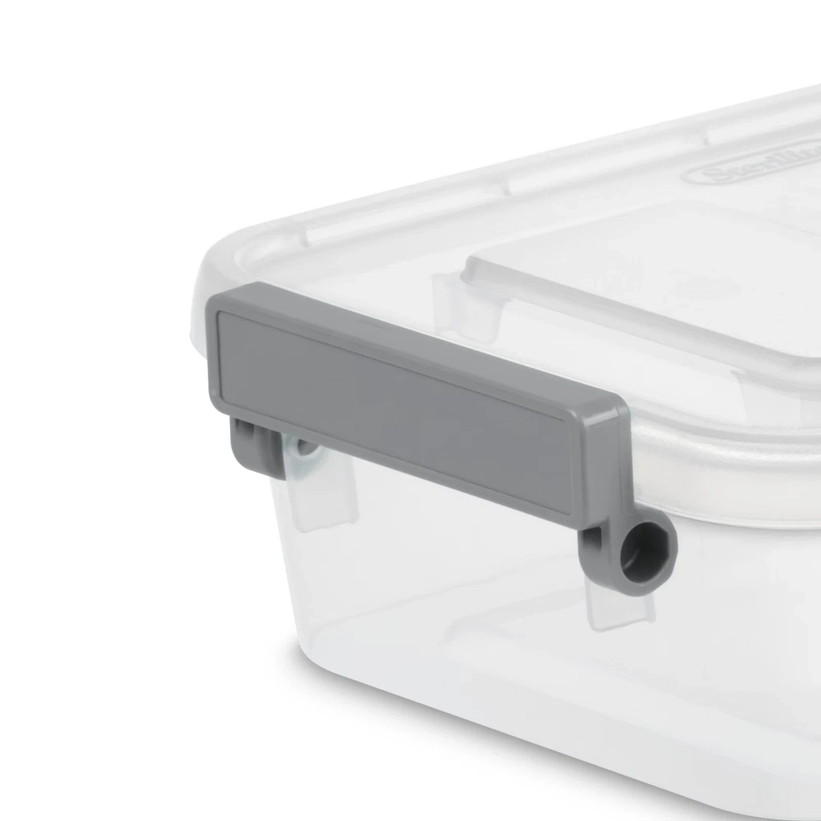 2 Pack Sterilite 2.7 Qt Modular Locking Storage Box Clear Gray Container