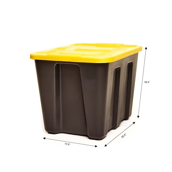 Durabilt 6921Grbkyl.08 Stackable Storage Tote W/ Lid, 18 Gal, 22-1/2 In L X