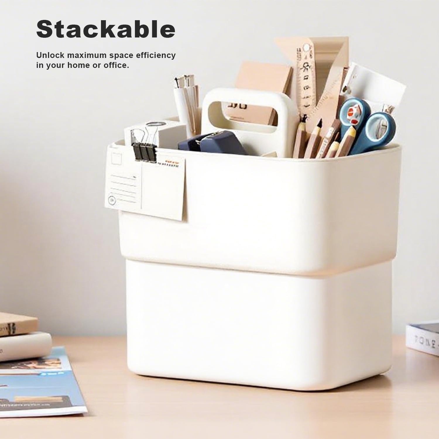 Multipurpose Caddy Organizer with Handle, 9.6 » x 6.1 »x 4.3 » Large Stackabl…