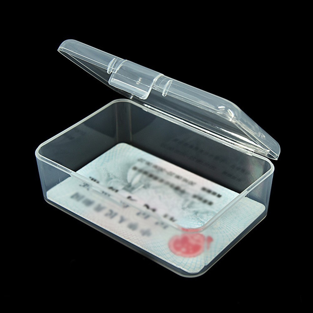 Rectangular Storage Crate Transparent Clear with Lid Collection Box Folder