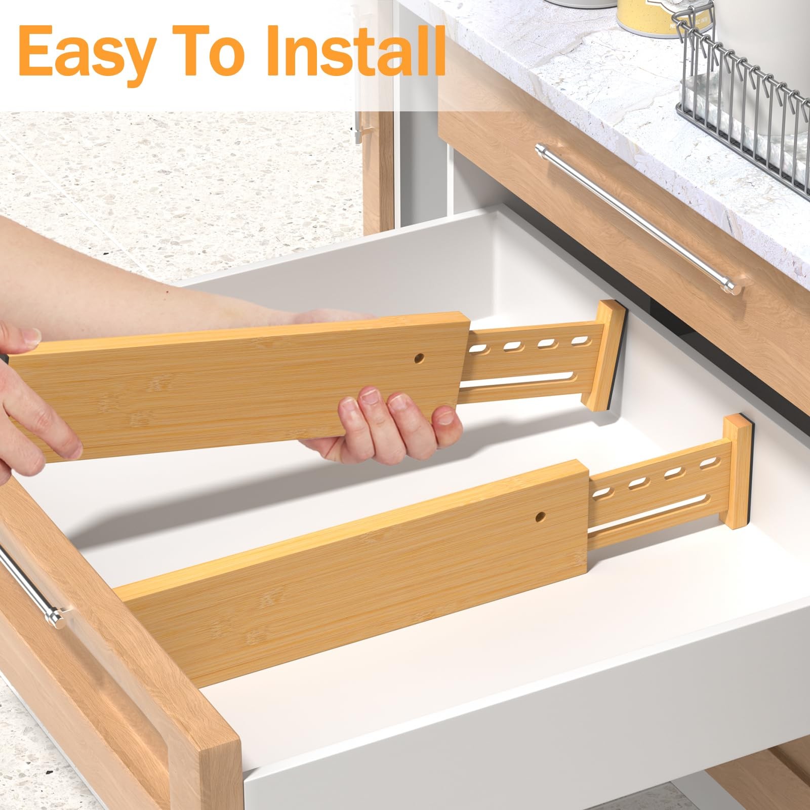 Bamboo Drawer Dividers 4&Prime; High, Expandable 16.5-21.85&Prime; – Organizers