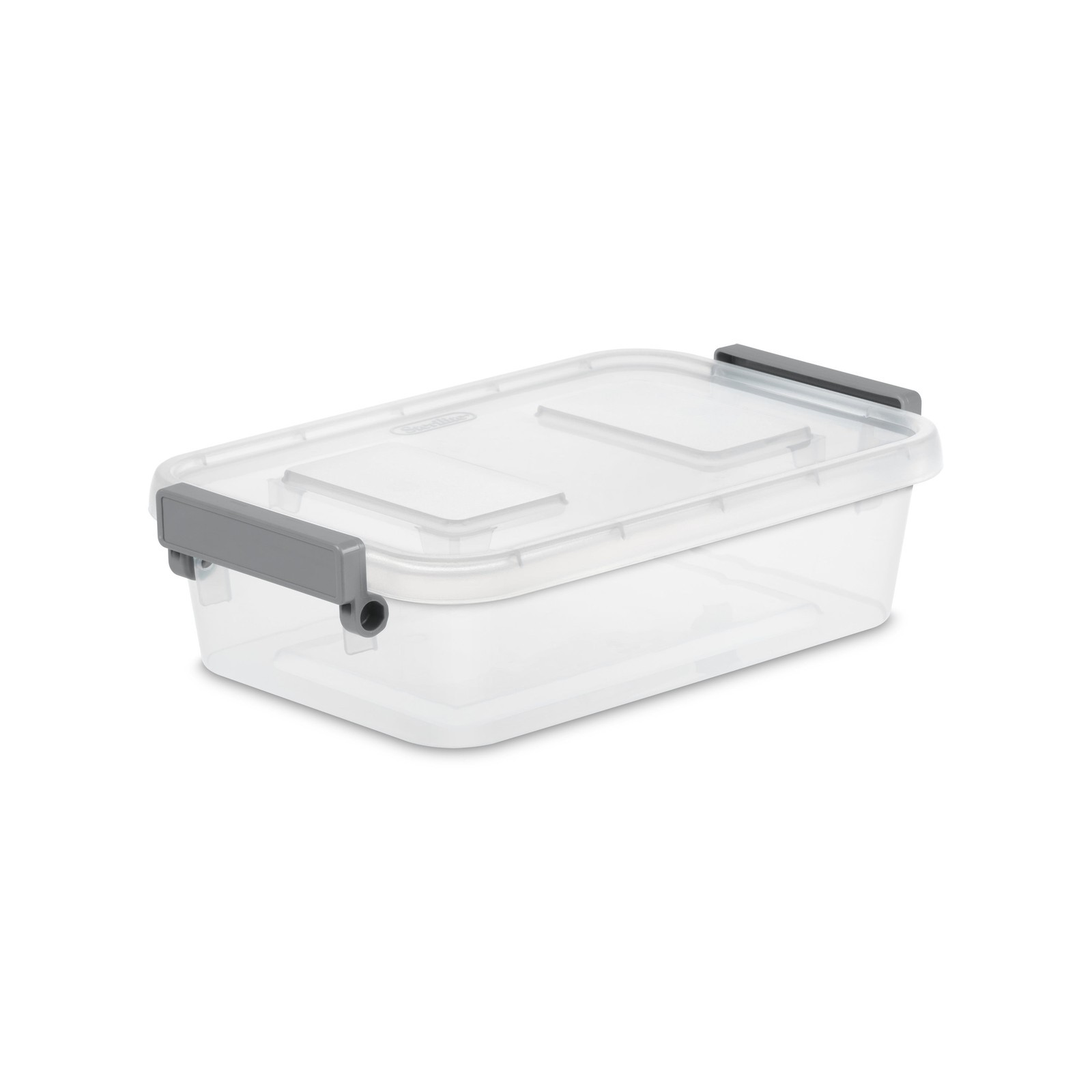 2 Pack Modular 2.7 Quart Small Latching Storage Bin Clear Plastic Organizer