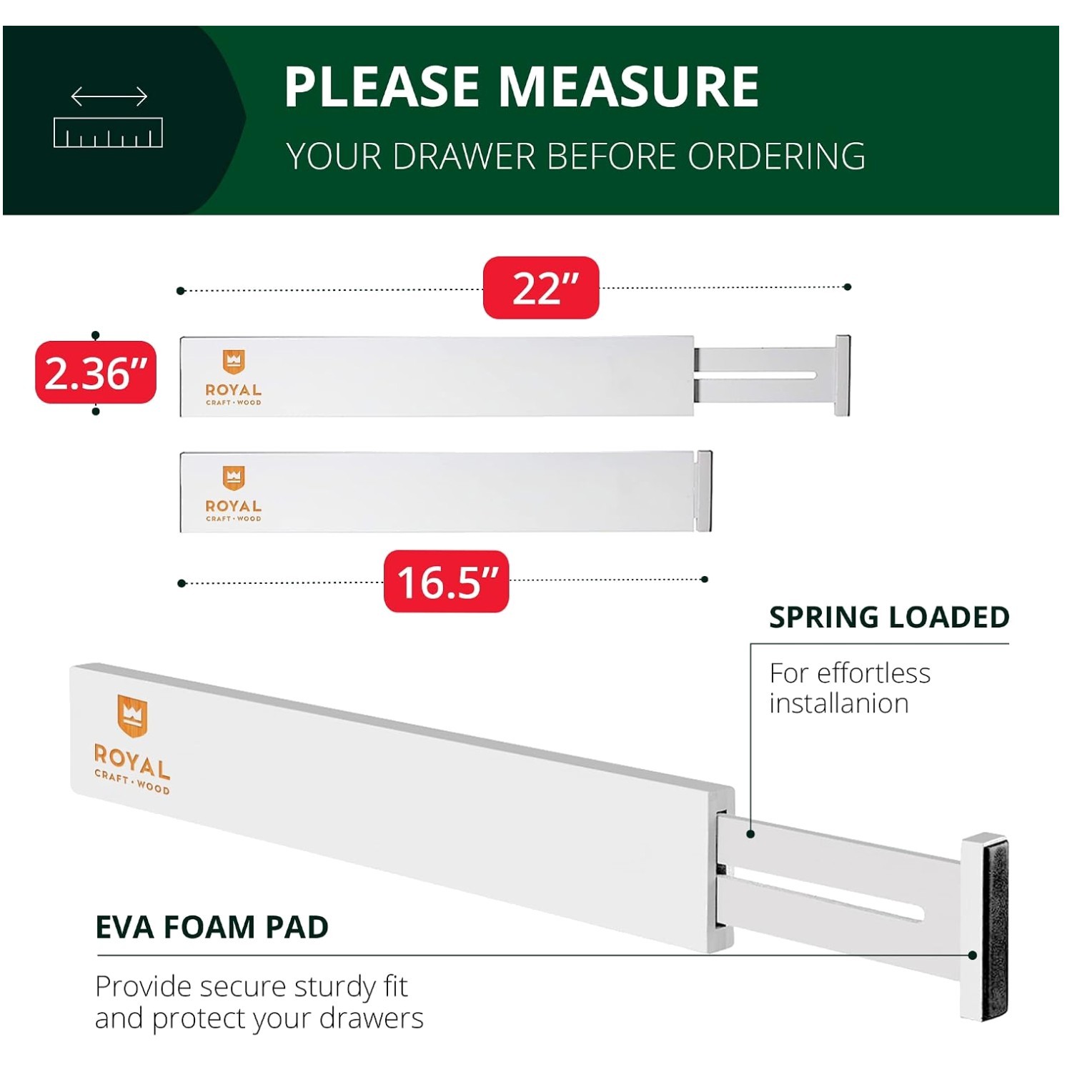 Adjustable Bamboo Drawer Dividers – 17-22 Inches, 4 Pack