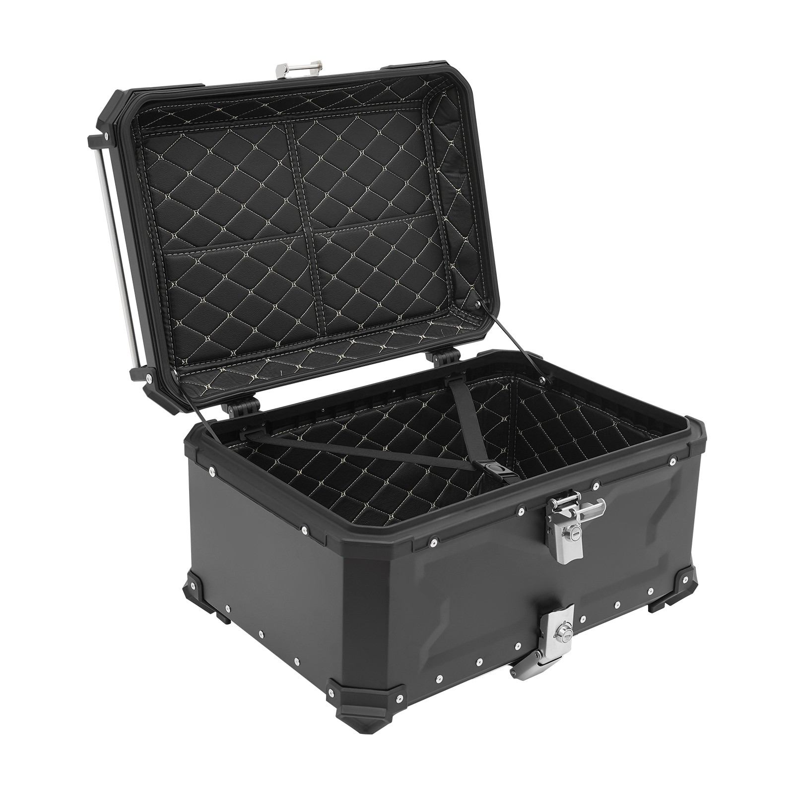 65L Motorcycle Top Case Waterproof Tail Box Storage Lockable Helmet Carrier