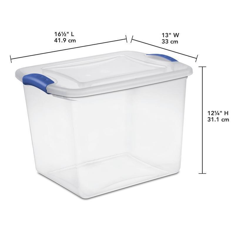 Clear Storage Latch Box 27 Quart Container Lightweight Stackable Bins Organizer