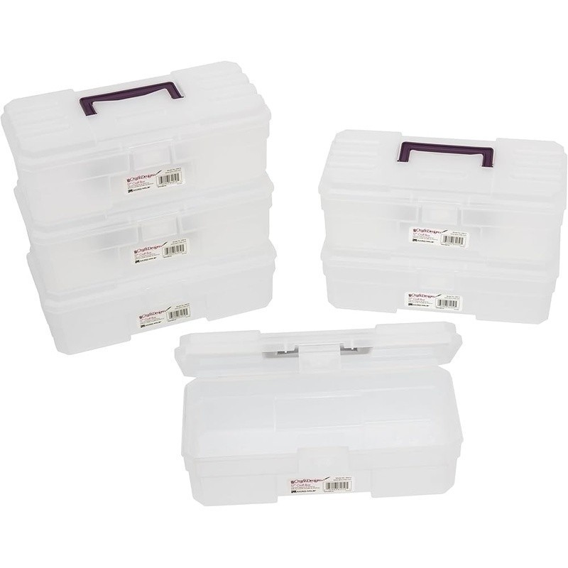 Durable Clear Plastic Toolbox W/ Secure Latch Easy Use Water Resistant Storage