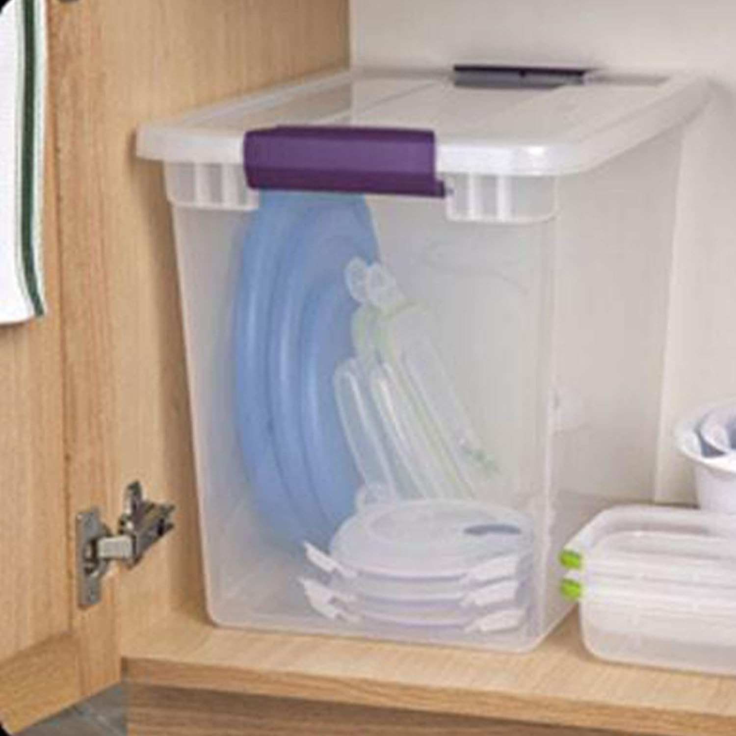 27QT & 15QT Clear Latch Storage Totes, 6 & 12 Pack for Home Organizing