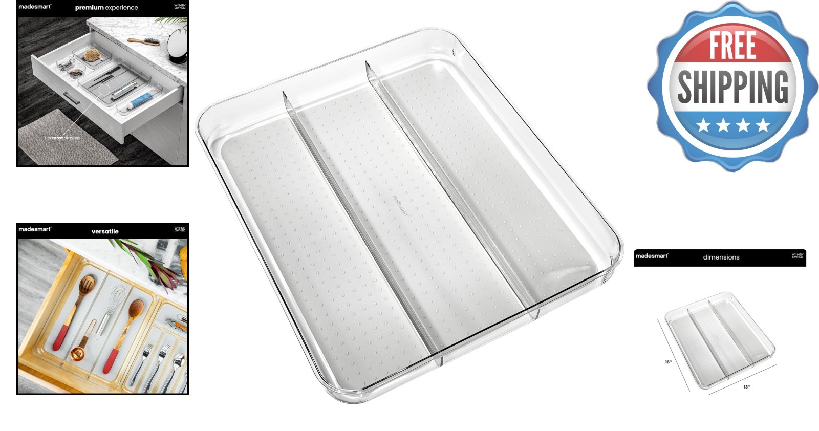 Versatile Soft Grip Utensil Tray with Non-Slip Base – Perfect for Any Drawer