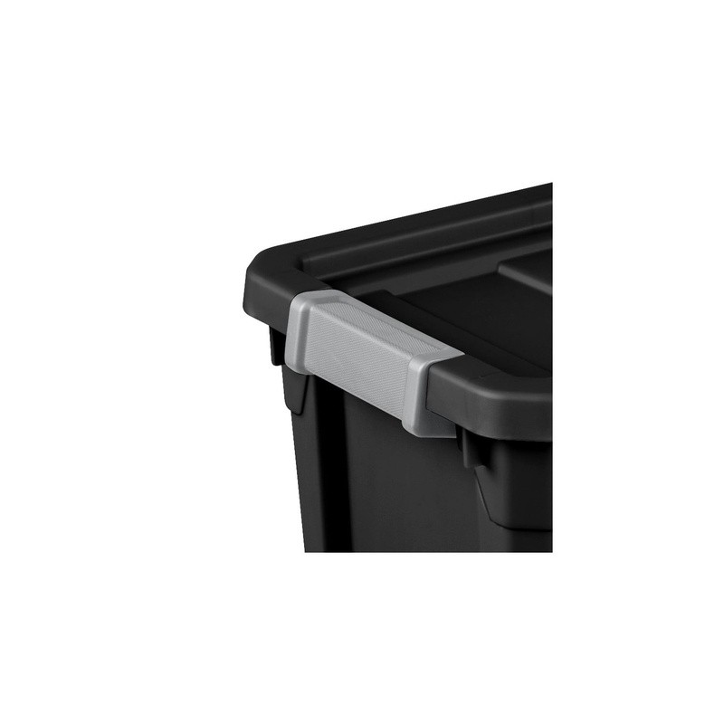 Durable Stackable Storage Totes W/ Latch Lid Organizing Closets Garages Attics
