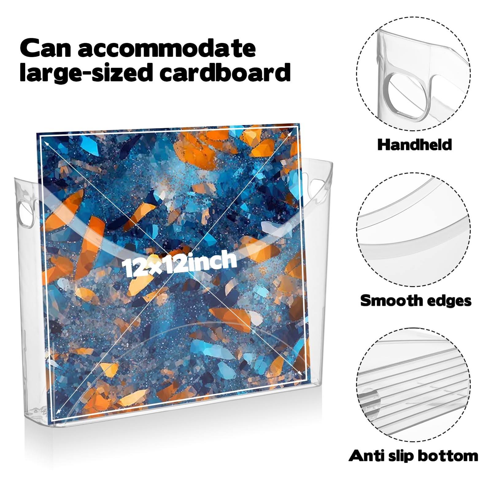4 Pack Scrapbook Paper Storage Organizer with Handle Plastic Scrapbook Storag…
