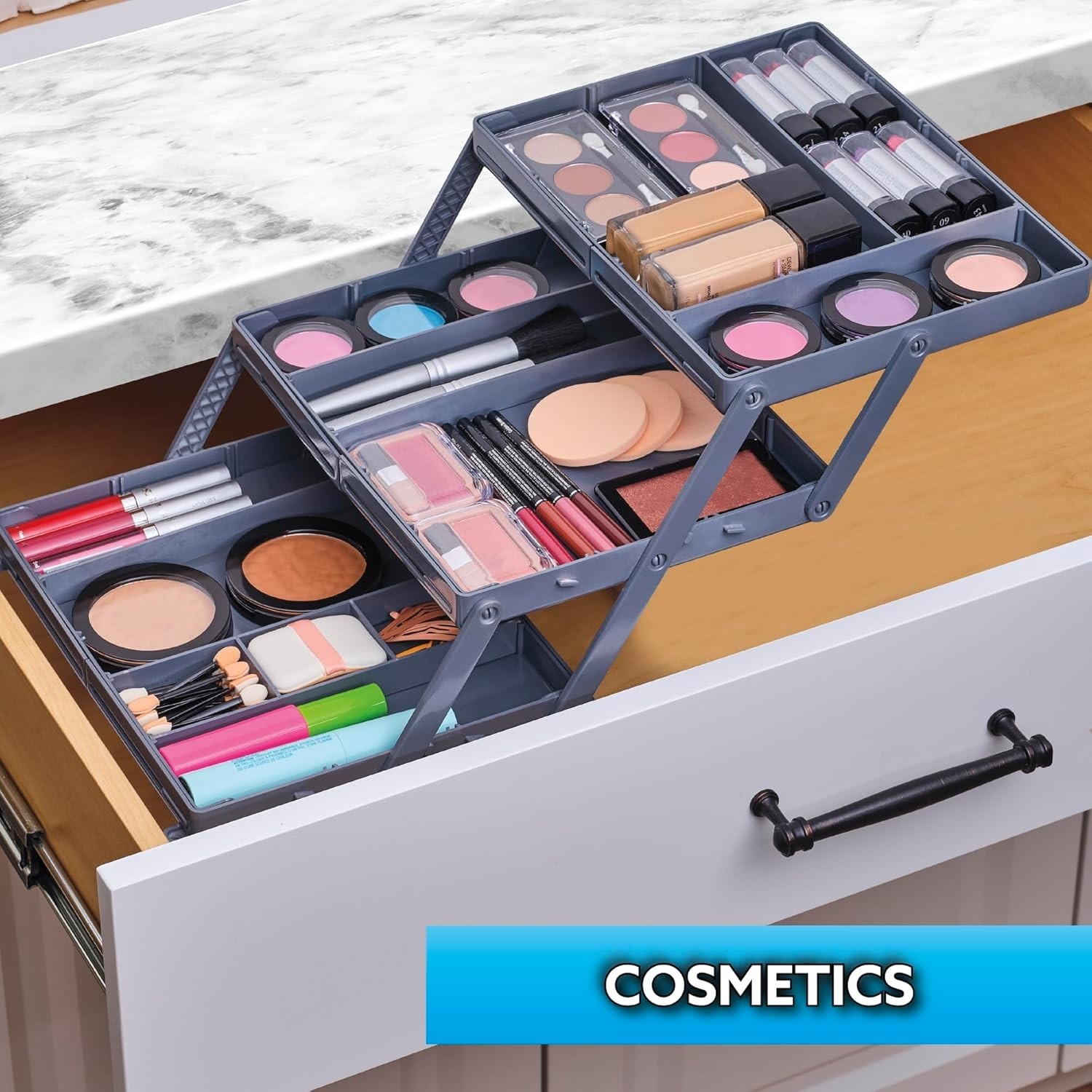 Smart Drawer Organizer Multi-Level Jewelry /Cosmetics Storage 9.5&Prime; x 7.5&Prime; x 2.75