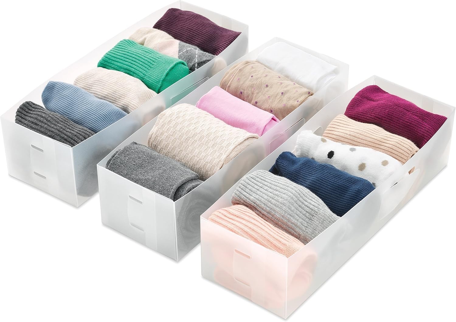 Translucent 3-Piece Drawer Organizer Set – Perfect for Makeup & Utensils