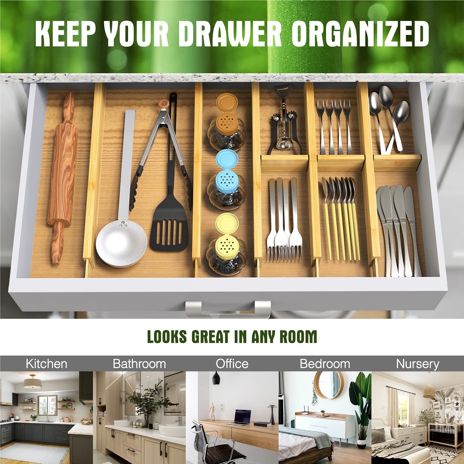 Drawer Dividers Organizers, Drawer Separators Splitter,17-22 inches Long Adju…