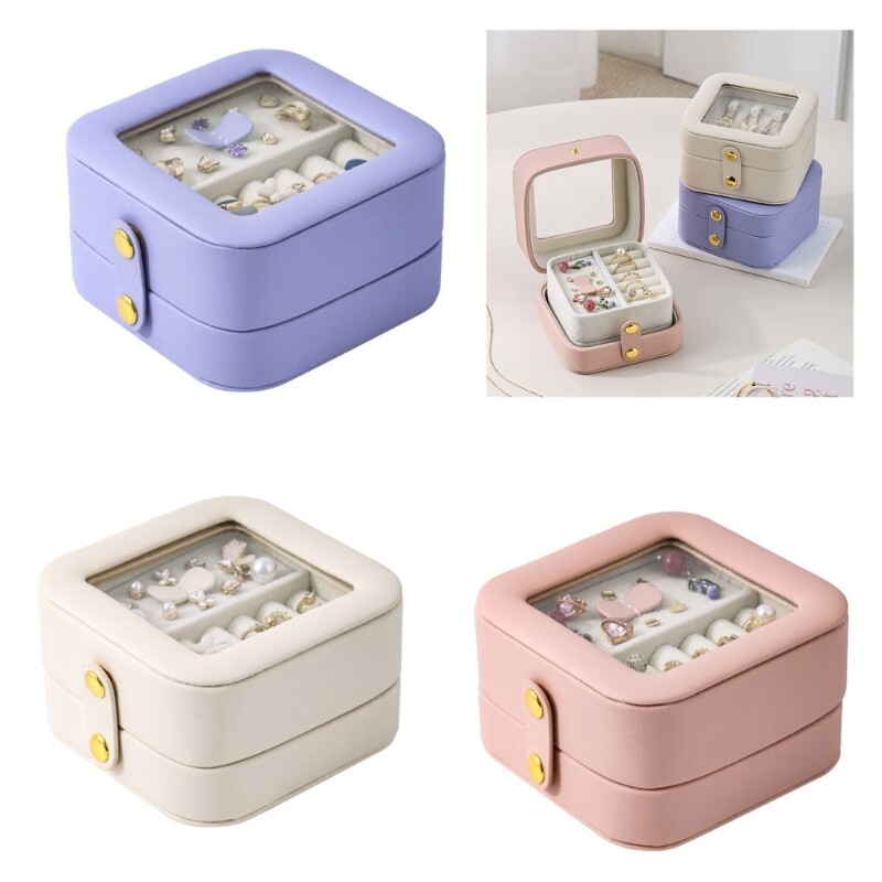 Small Jewelry Holder Travel Friendly Accessory Case for Rings and Necklaces