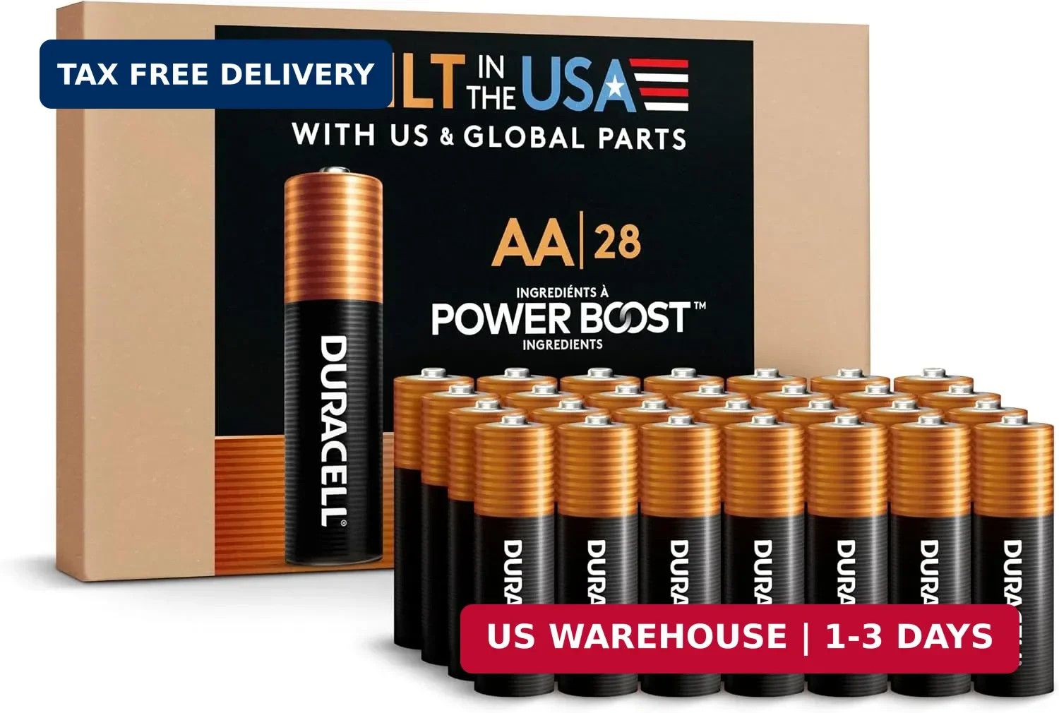 Coppertop AA Alkaline Batteries with POWER BOOST Ingredients, 28 Count (Pack of