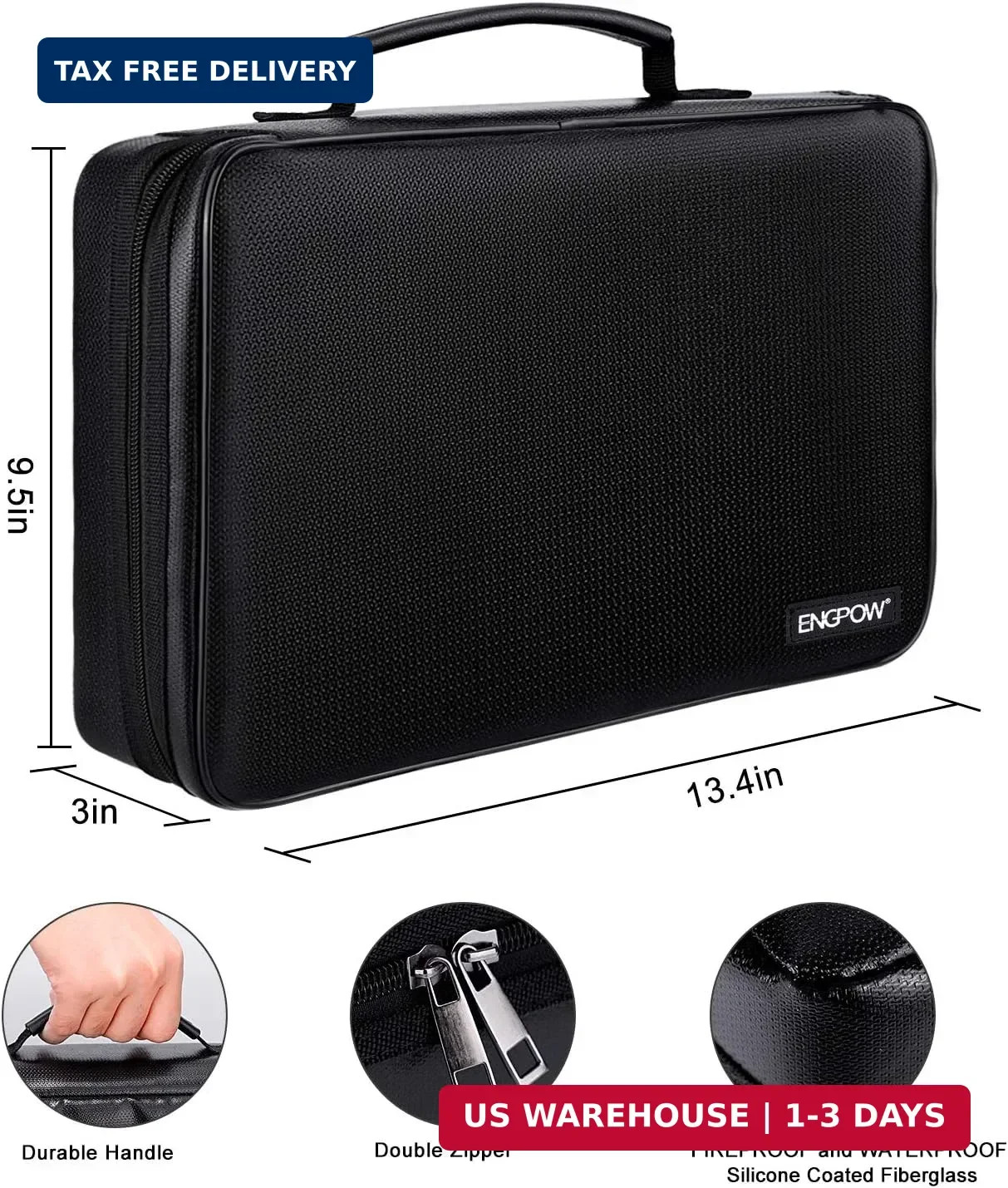 Battery Organizer, Fireproof Battery Organizer Storage Case with Tester (BT168),