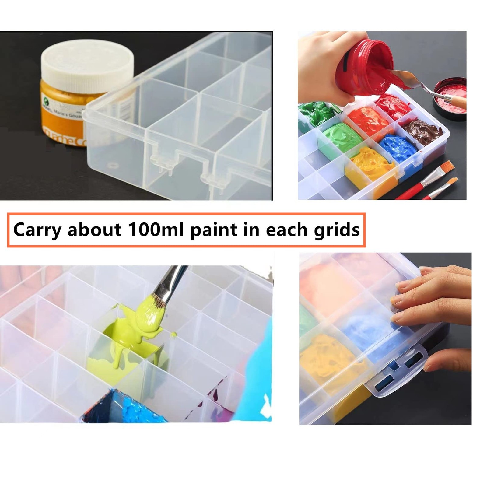 1PCS 36 Grids Large Plastic Organizer Box with Dividers, Compartment Organizer B