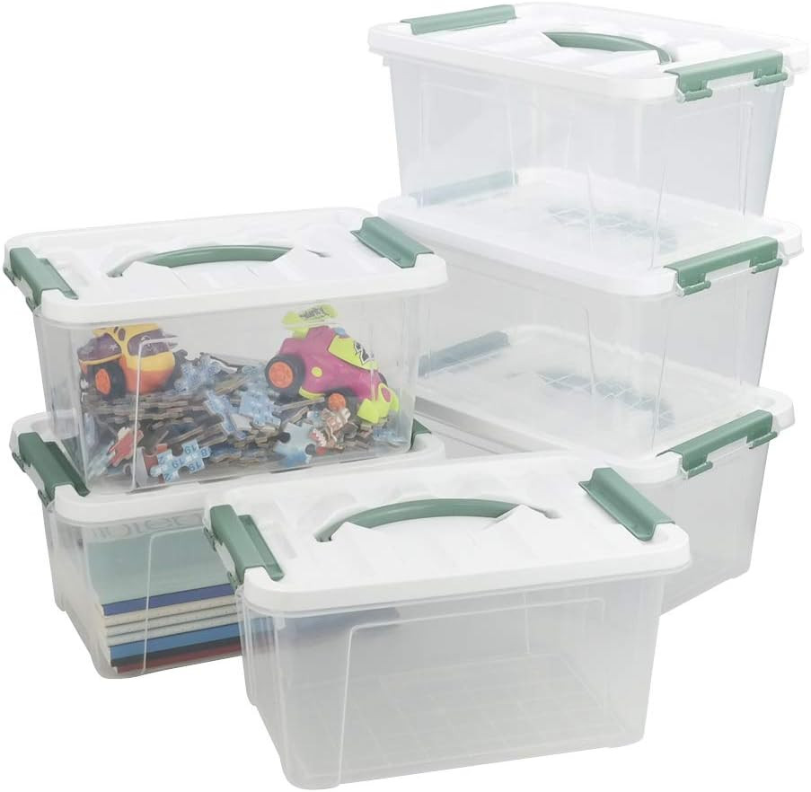 6-Pack 6 Quart Clear Latch Storage Boxes with Lids for Organized Living