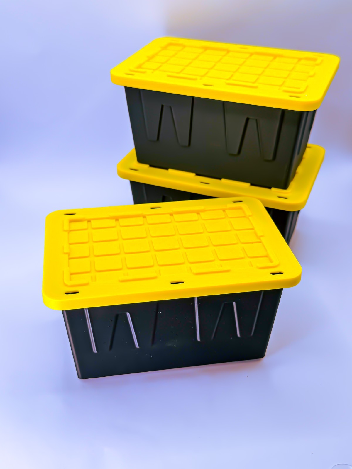 Tiny Heavy-Duty Storage Bins with Lid – Pack of 3 | Stackable Organizer Containe
