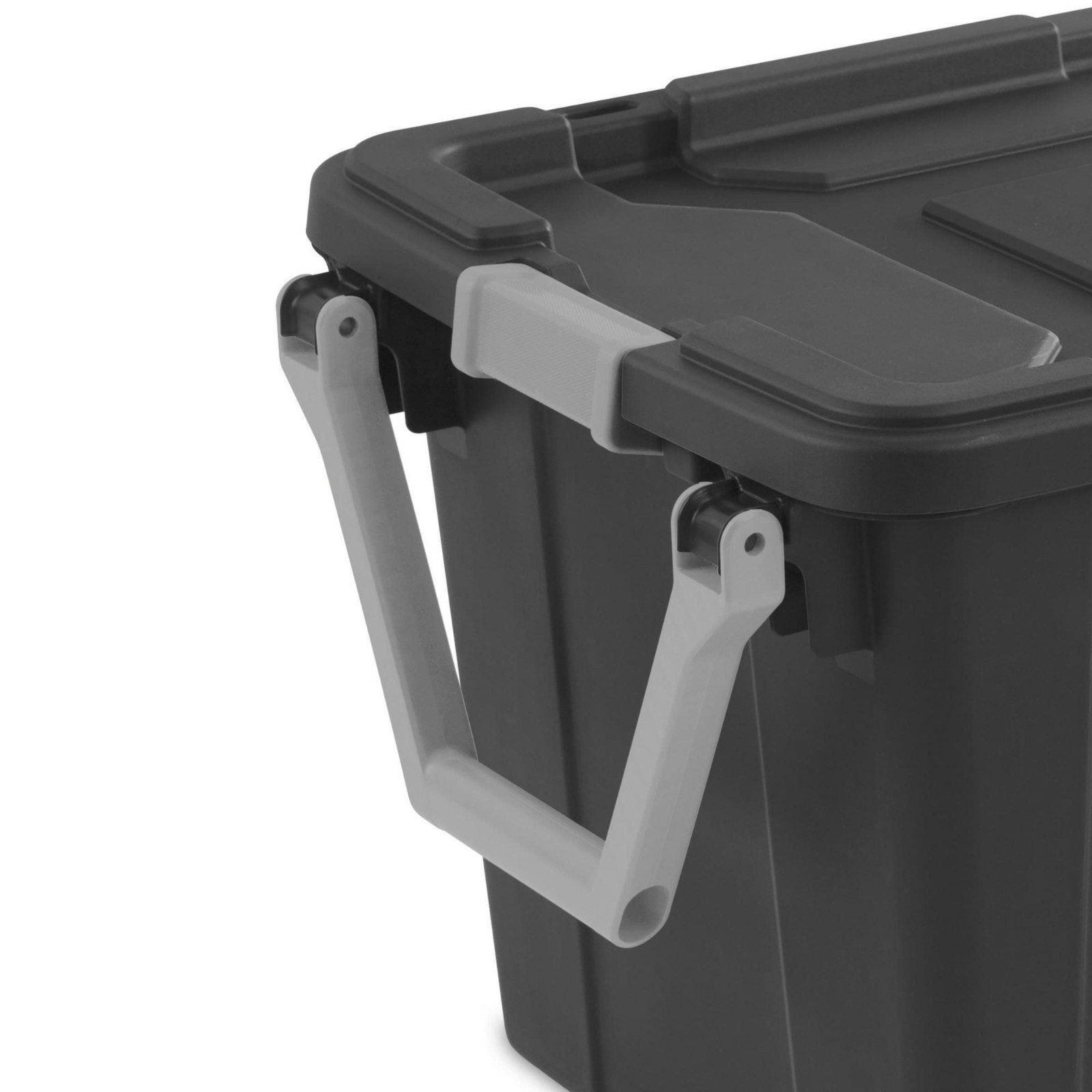 2Pack 40 Gallon Rugged Plastic Storage Tote with Latch Lid and Pull Handle,Large