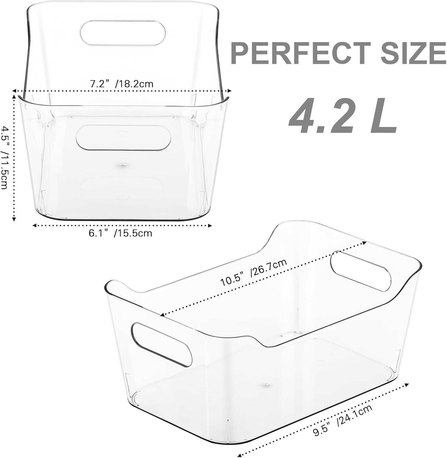 Tiawudi 12 Pack Plastic Storage Bins, Multi-Use Organizer Bins, Pantry Organizer