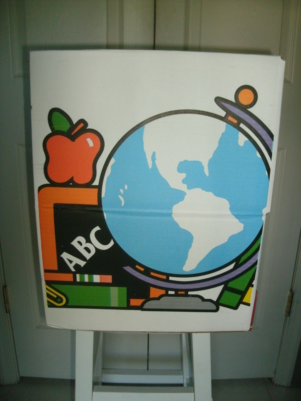 School Storage Box w/ 6 Drawers educational themed graphics 16x13x16.5 in. EUC