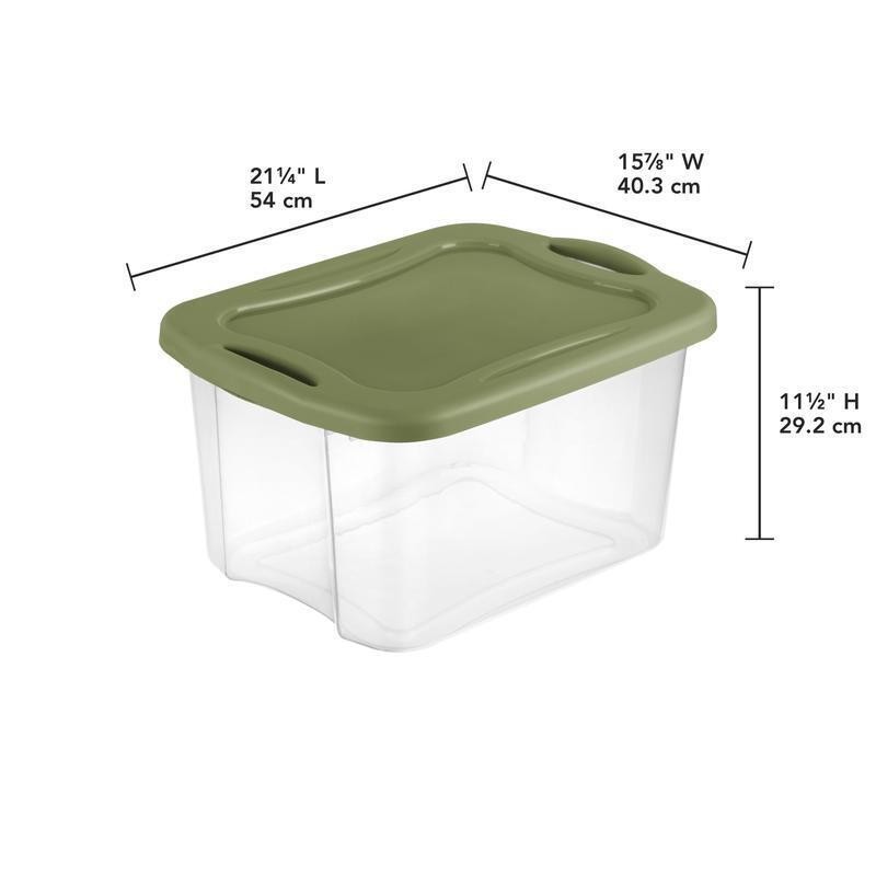 40 Quart Plastic Storage Bin EZ Carry W/ Full Grip Handles Stackable Totes Box