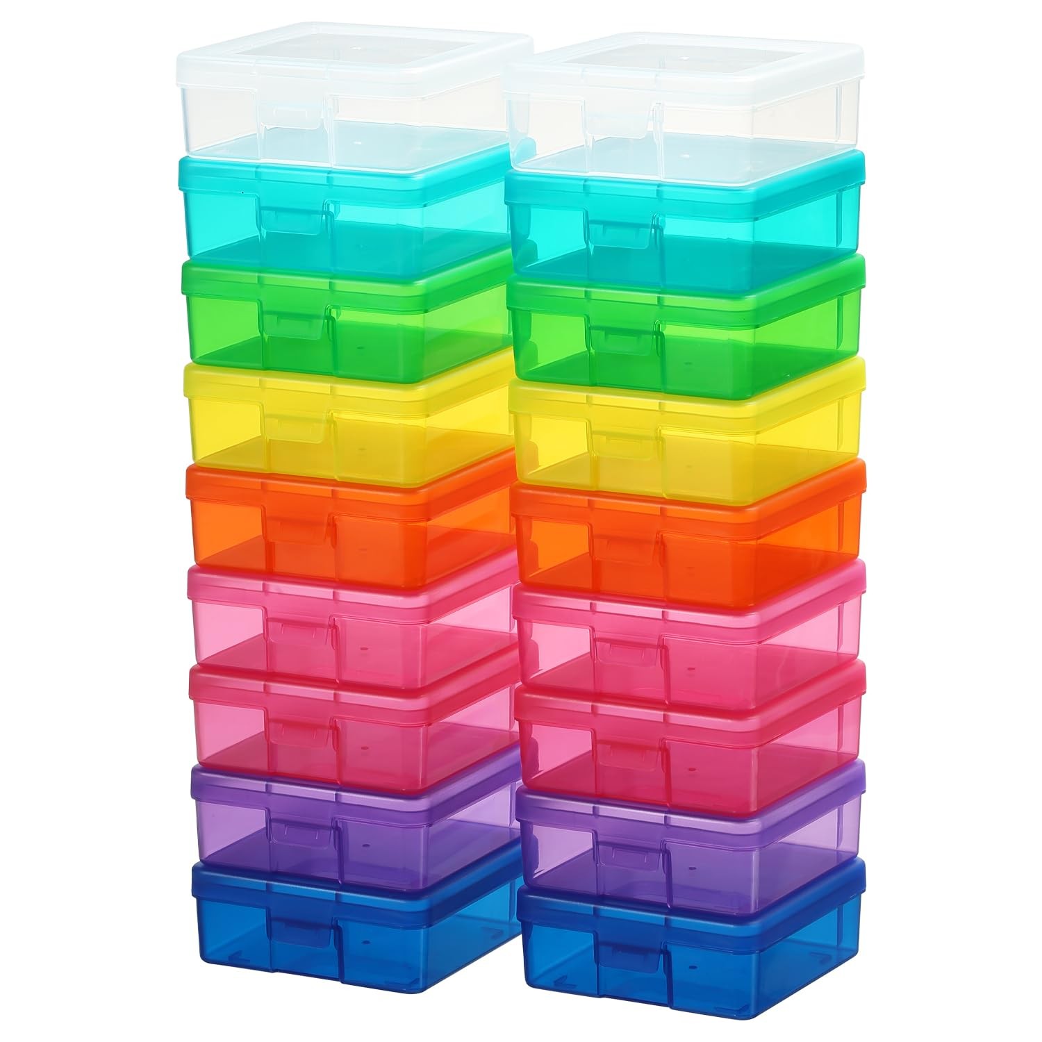 18 Pack Small Colored Plastic Hobby Art Craft Organizer, Mini Plastic Storage…