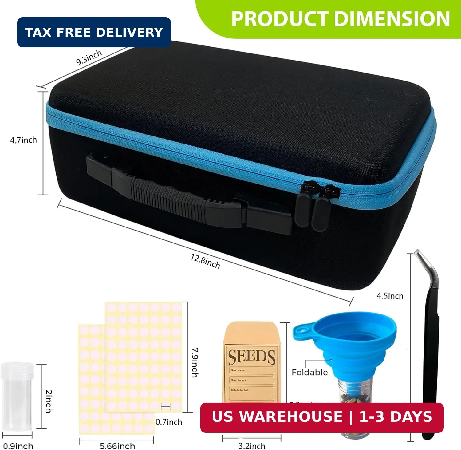 140 Slots Seed Storage Organizer Box with 20 Envelopes, Large Capacity Seed Stor