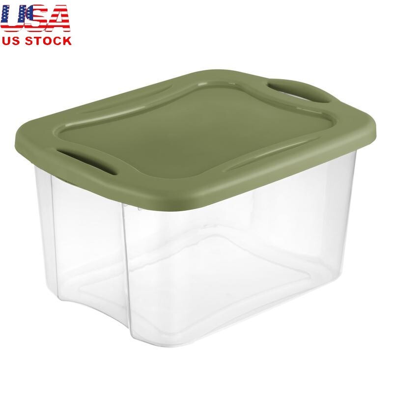 40 Quart Plastic Storage Bin EZ Carry W/ Full Grip Handles Stackable Totes Box