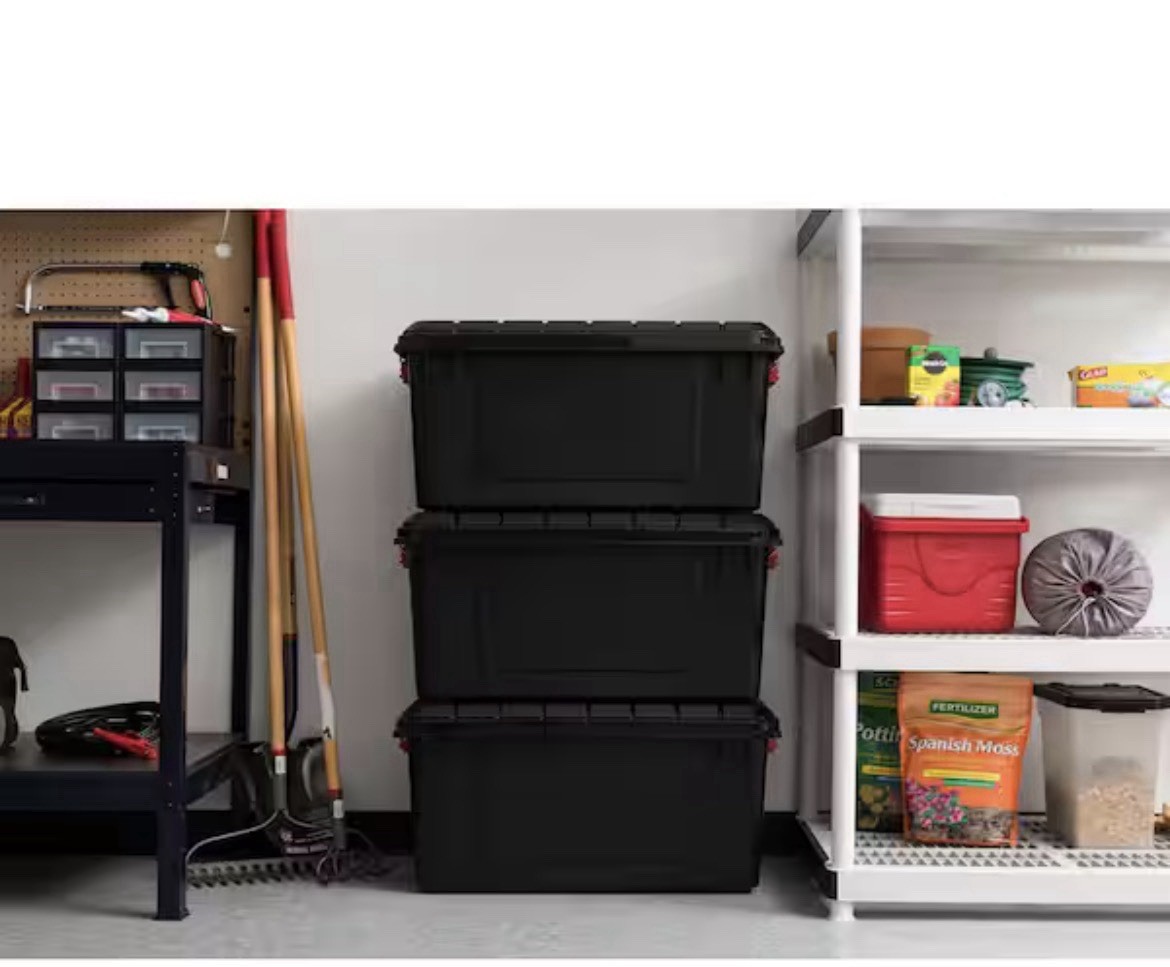 21 Gal. Heavy-Duty Stackable Storage Tote (Set of 4)