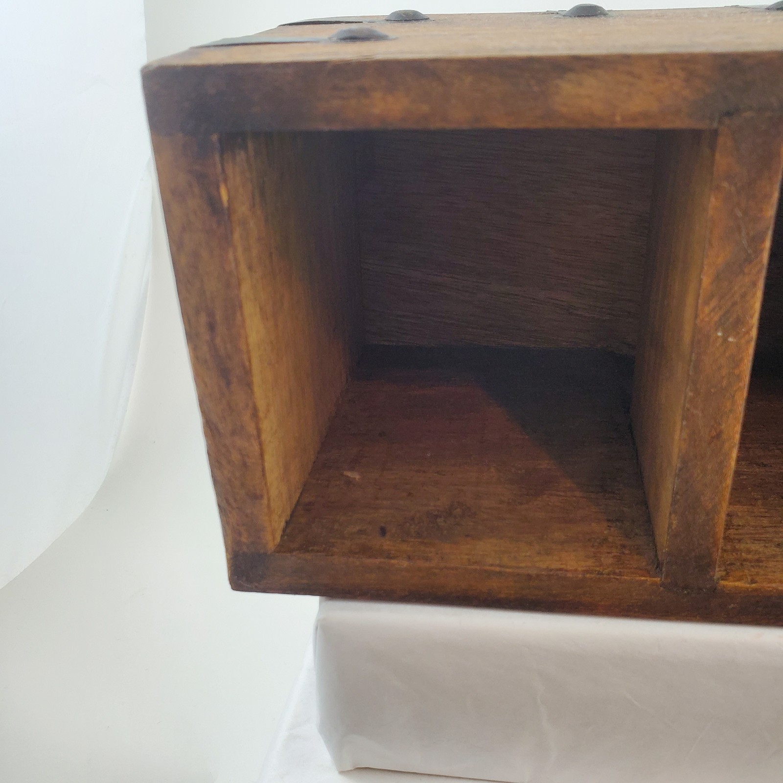 Vintage Wood Apothecary Tea Spice Box Carved Boho Jewelry Box Drawers Handmade