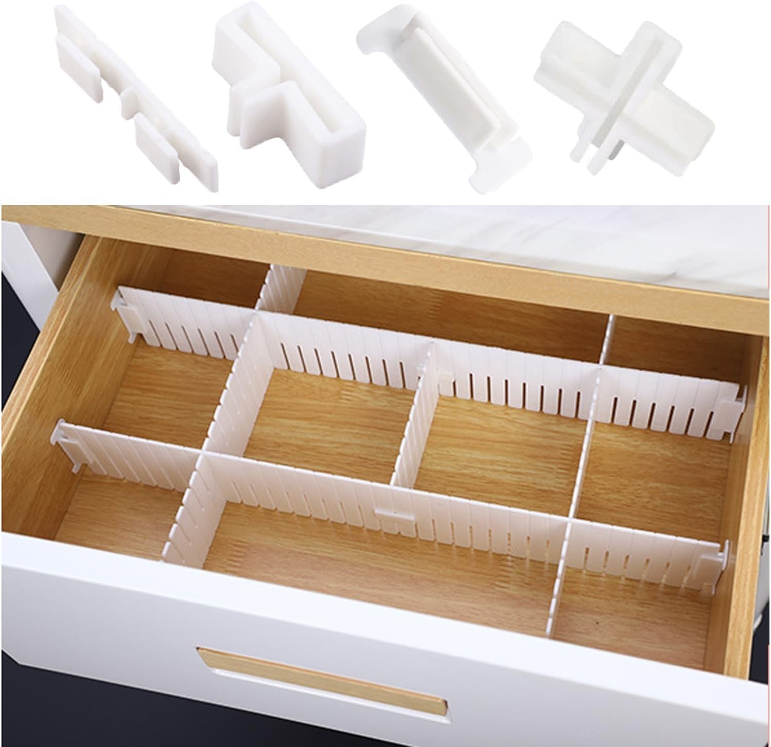 22 Pack Drawer Divider Clips Holder Plastic Mount Fixing Buckle Corner Angle