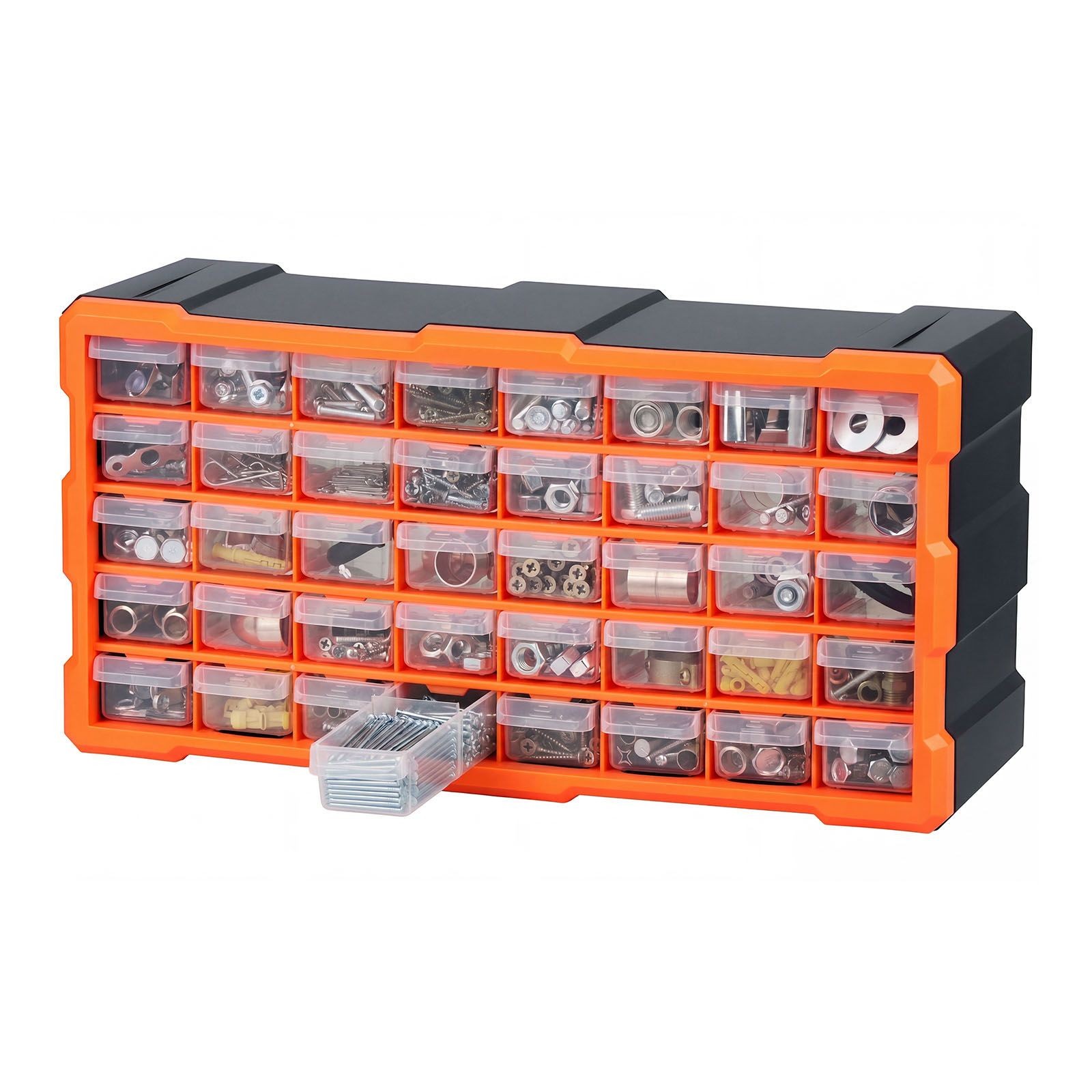 40-Drawer Plastic Storage Cabinet Wall Mount PP Small Parts Organizer Labellers
