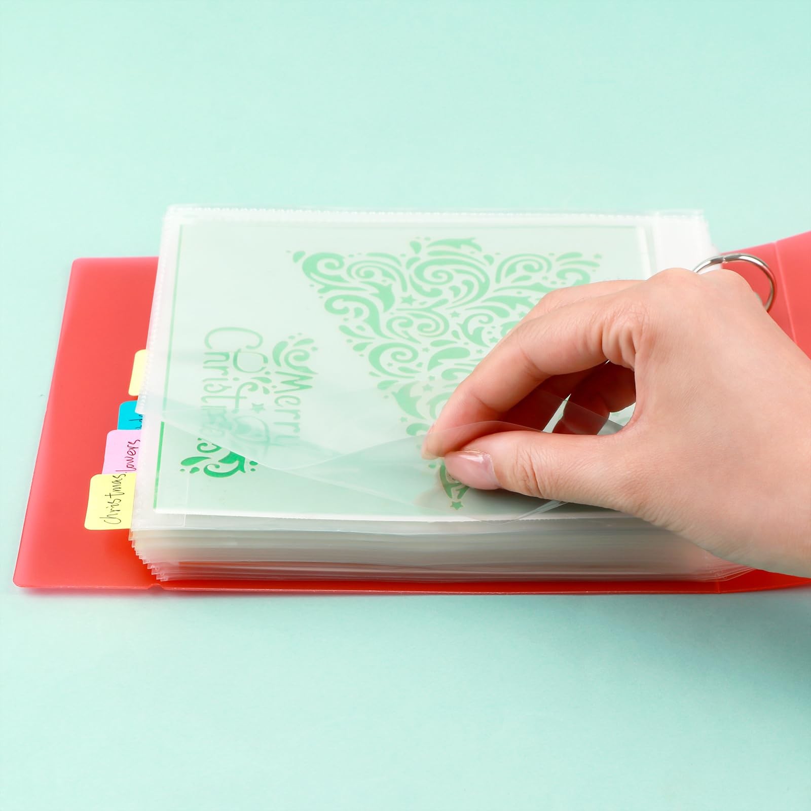 111 Pages1Sets 6×6 Cookie Stencil Storage Binder Die Cut and Stamp Storage Fo…