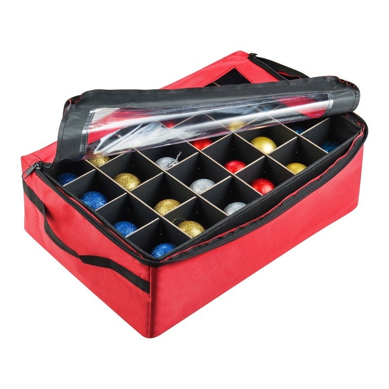 Ornament Storage Box 48 Compartment Organizer Christmas Decorations W/ Dividers