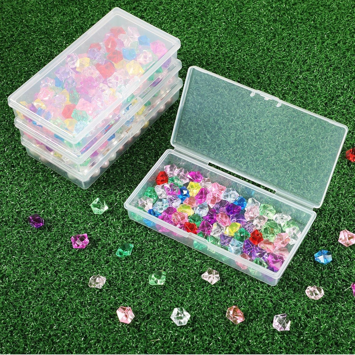 Lightweight 24-Pack Small Clear Containers with Hinged Lid for Easy Organization
