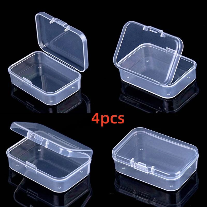 4X Small Plastic Storage Container Box DIY Coins Screws Jewelry Travel Beads