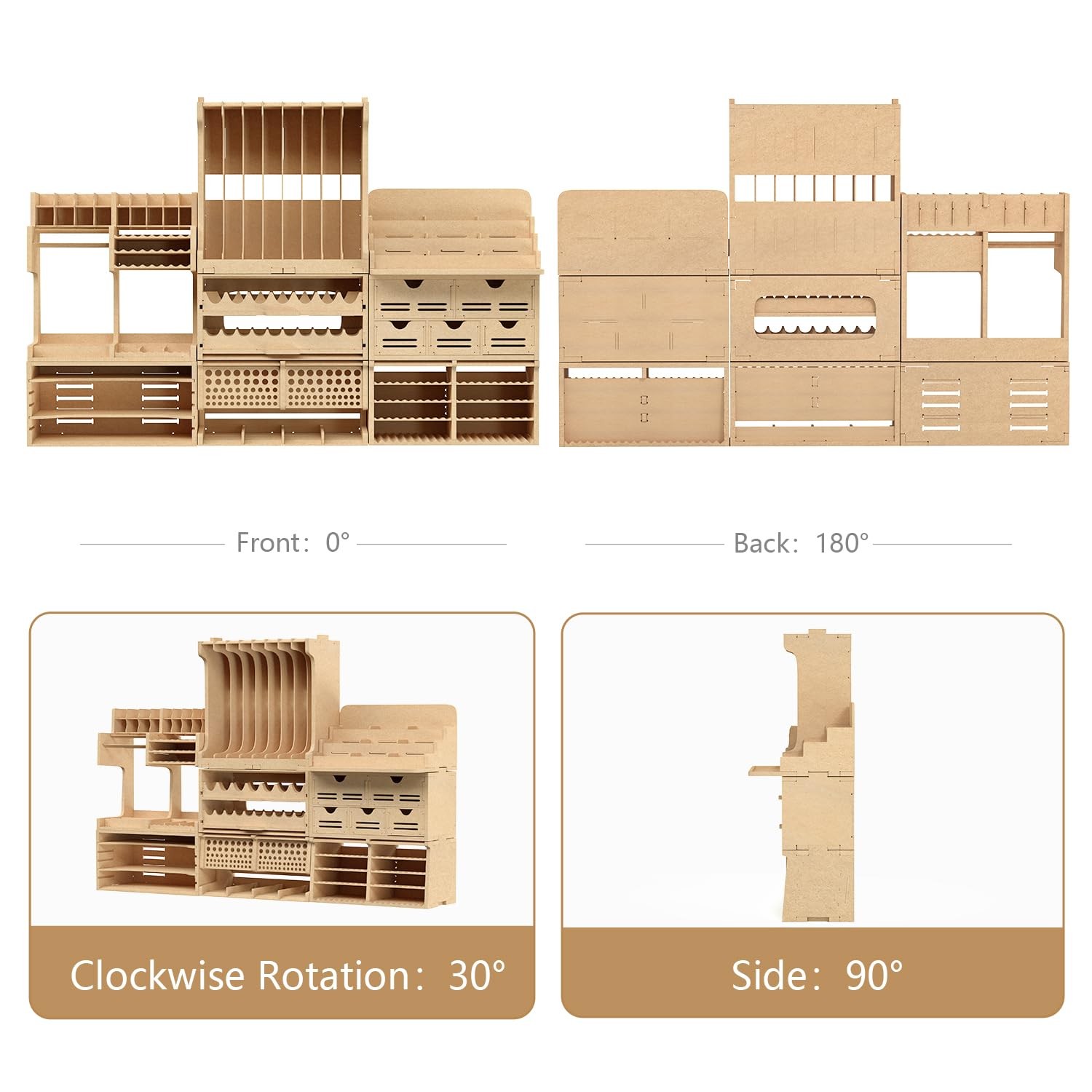 Wooden Model Kit Tool Organizer Storage Rack, Paint Rack Organizer with MDF M…