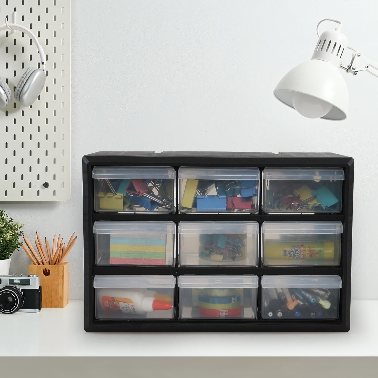 9-Drawer Plastic Storage Cabinet – Wall Mountable Organizer for Crafts & Hardwar