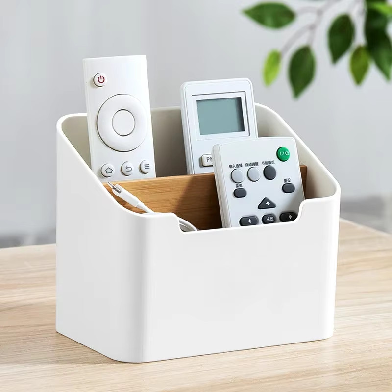 Plastic Desktop Storage Box for Remote Controls Tissues Cosmetics Office Supplie