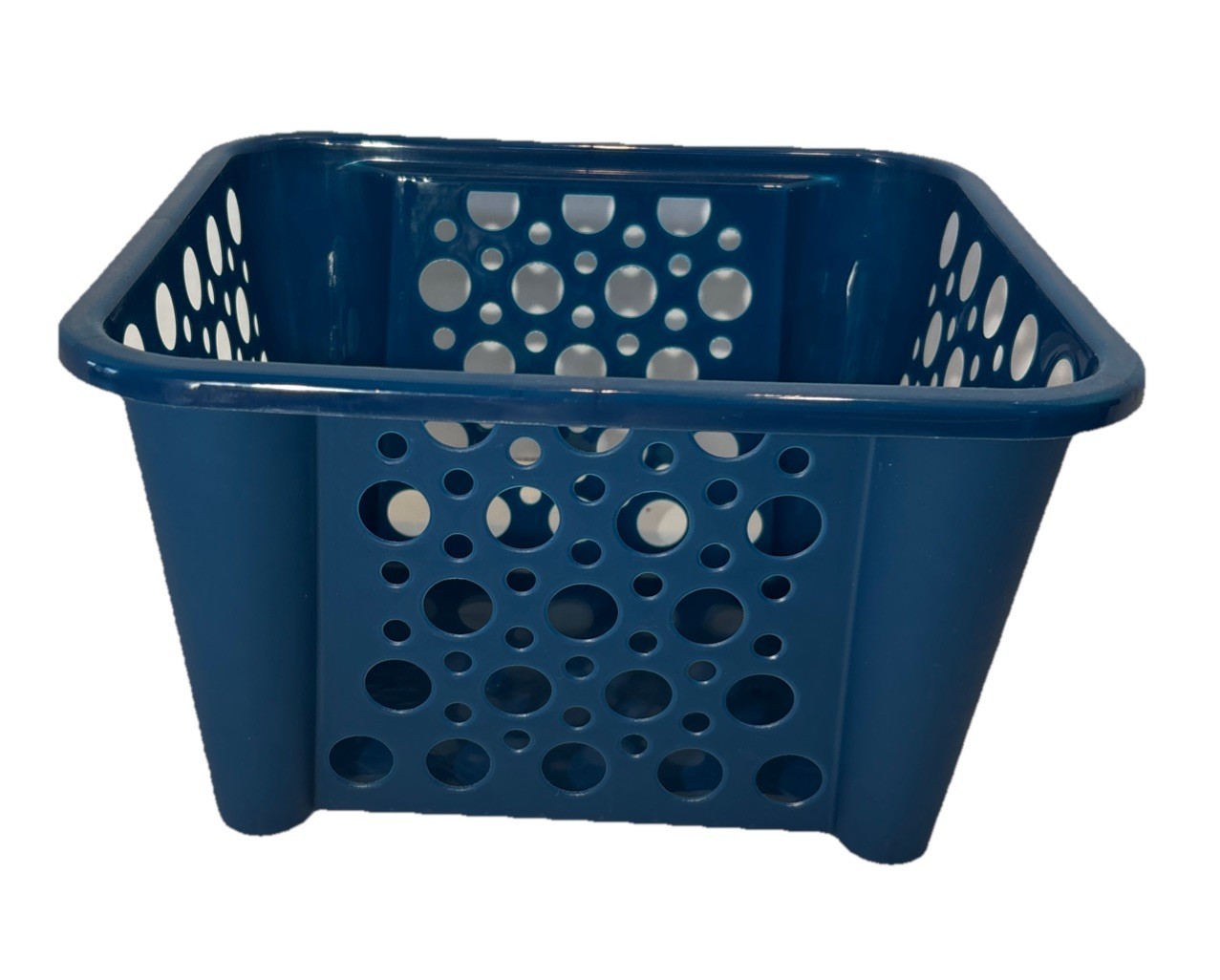 Plastic Stackable Dark Blue Basket 9.5×8.5×5.5 Inches Dimension