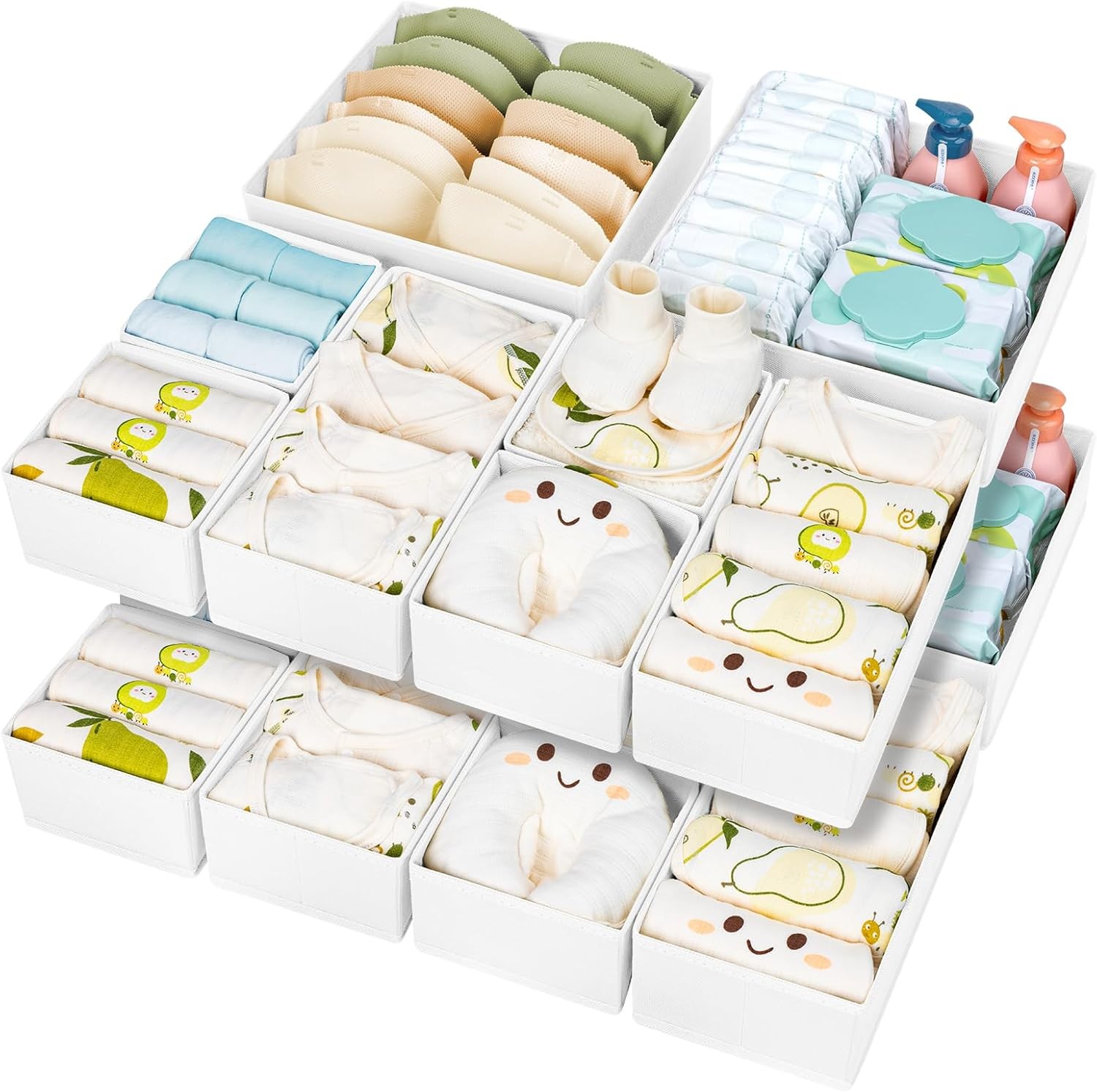 Drawer Organizer Clothes 15 Pack – Foldable Baby Organizers and Storage &