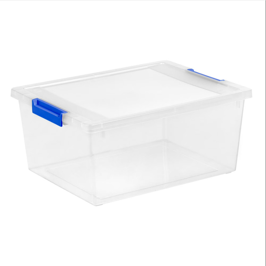 12 Qt Plastic Storage Bins With Lids Clear Containers Latching 4 Pack
