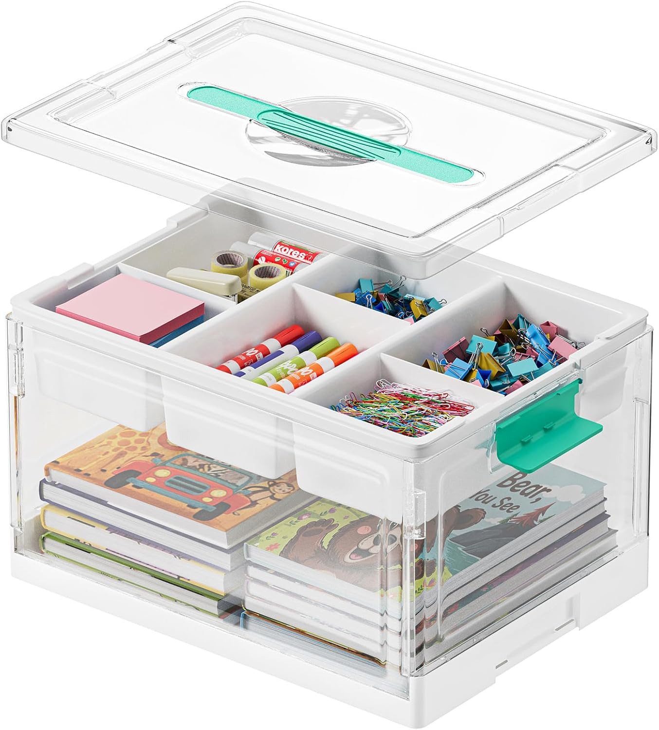 Craft Organizers and Storage – 24 QT Plastic Box Art Supply Storage Organizer Bi