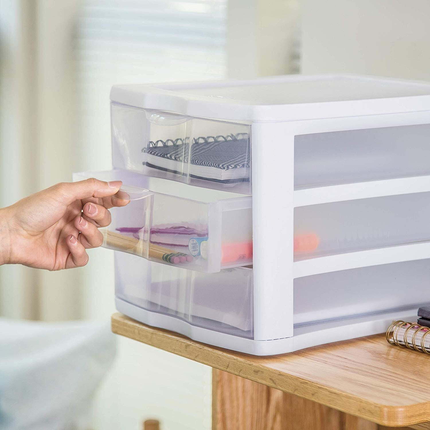 3-Drawer Clear Organizer 6&Prime;x4&Prime;x3&Prime; Storage Unit Box Cabinet Crafts Paper Triple